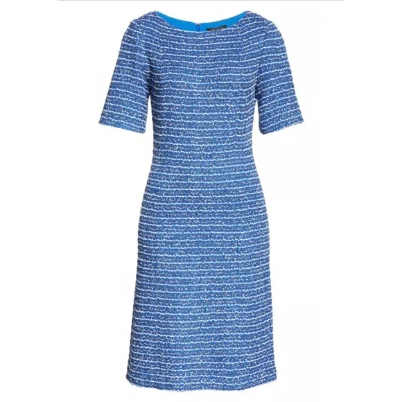 ST. JOHN COLLECTION Butterfly Ribbon Tweed Knit A-Line Dress - Picture 3 of 14